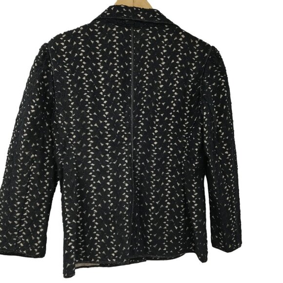 Yoana Baraschi Crochet Lace Structured Jacket Blazer Size 6 Lined 3/4 Sleeve - Picture 8 of 13